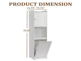 White melamine-faced particleboard, vertical grain, 40*40*180cm, 1 door bottom flip-down drawer 61346661