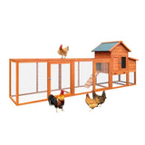 122Large Wooden Chicken Coop,Outdoor Hen House with Nesting Box ,Wire Fence Poultry Cage W773P306854