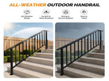 Handrails for Outdoor Steps Fits 5 to 6 Steps 48221729