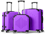 3-in-1 trolley case with 2 corners and diamond stripes - lavender 11690513
