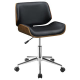 ZNTS Black and Walnut Swivel Office Chair B062P153788