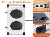 2000W Dual Burner Electric Hot Plate, 5 Temperature Settings , Portable Countertop Stove 78627133