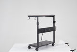 ZNTS Height Adjustable Computer Tower Stand, 2-Tier ATX-Case CPU Holder Cart Under Desk Mobile PC Laptop W349P154145