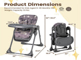 Gray Baby High Chair Adjustable Height/Backrest/Footrest Foldable with Wheels 34268788