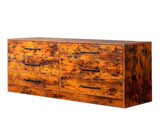 Vintage wood particleboard non-woven fabric with triamcinol 134*40*67cm double row 3 layers 6 98588289