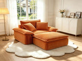 Oversized Sofa Chair and a Half with Deep Seat & Movable 2-Layer Ottoman Set, Cloud Sofa Bed with W2817P546502