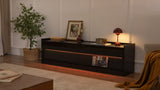 Mirod Modern TV Stand with Ample Storage,4 Drawer Design with Tempered Glass ,Built-in Charging N760P255436B