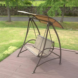 2-Seat Patio Chair, Outdoor Porch with Adjustable Canopy and Durable Steel Frame, Patio W1859110126