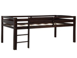 Twin Wood Loft Bed Low Loft Beds with Ladder,Twin,Espresso WF286816AAP