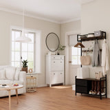 33.1" Wide Hall Tree with 2 Movable Drawers, Shoe Storage, Shelves and Garment Racks, 5-in-1 W2887P239379