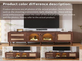 Rattan TV Stand with 3 Cabinets & 2 Drawers, Rattan-inspired Media Console Table for TVs up to 80'', WF324225AAP