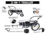 3-in-1 Heavy-Duty Bike Cargo Trailer - Upgraded 20"x2.6" Wide Fat Tires, 150lbs Capacity, Steel 35830980