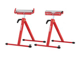 2-Pack Heavy Duty Metal Folding Roller Stand with Edge Guides Portable Woodworking Support - Red 35567362