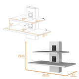 White Dual-Shelf Wall Floating Shelf B062P175185