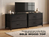 2-Pack  2/4-Drawer Dresser with Metal Frame & Wood Top, Fabric Storage Organizer,Black 08535913