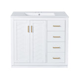 36'' Bathroom Vanity with Ceramic Sink Combo, Solid Wood Frame Bathroom Storage Cabinet, N710P243327K