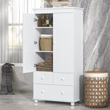 ZNTS Tall Storage Cabinet with Three Drawers for Bathroom/Office, White N725P183256K