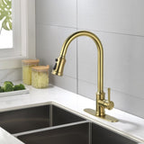 ZNTS Single Handle High Arc Pull Out Kitchen Faucet,Single Level Stainless Steel Kitchen Sink Faucets 25914519