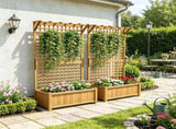 Yellow 2-Pack Wood Trellis Planter Raised Garden Bed for Climbing Vines, Backyard Privacy Screen 19332625