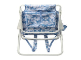 Oversized Reclining Beach Chair with Backpack Straps, Blue Palm Print 17217921
