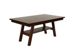 ZNTS Dining Table Rectangle Dining Table w Shelve 1pc Table Only Rubber wood Dark Walnut Finish Dining B011P192196