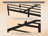 Full Size Bed Frame, Heavy Duty Metal Bed Frame , Quick & Easy Assembly, LED light , No Noise, Black W311P416238