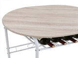 (85x60x76cm) Oak Grain PVC White Paint Breakfast Table and Chair Set Larger Version 97882164