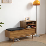 ANTIQUE HALLWAY BENCH CABINET IN OAK COLOR W1581P144418