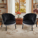Velvet Accent Chair Barrel Chair with Metal Legs Modern Comfy Armchair Accent Reading Chair for 77803847
