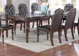 ZNTS Majestic Formal Set of 2 Side Chairs Brown Finish Rubberwood Dining Room Furniture Intricate Design B011138659