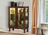 Curio Cabinet Lighted Curio Diapaly Cabinet with Adjustable Shelves and Mirrored Back Panel, 28760961