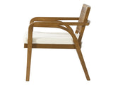Mid-Century Modern Dining Chairs Set of 2, Upholstered Wood Frame Dining Chairs with Natural Rattan N768P489279W