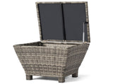 Outdoor PE Wicker Side Table with Storage, Small Patio Storage Bin Container for Hose Cushion Towel, 15727774