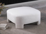 White Sherpa Sofa Ottoman, 28.74" L28.74" W18.5" H, No Assembly Required W1099P361840