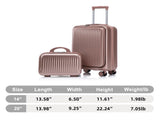 14"/20" 2 pcs/set in ABS Spinner Wheel Luggage, with Combination Lock and Front Opening Design, 14" 75935941