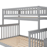Twin over Full Stairway Bunk Bed with Storage, Gray 08886606