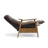 Asher Wood Arm Push Back Recliner - Burnished Brown B050P322580