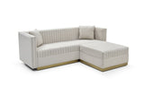 Contemporary Vertical Channel Tufted Velvet Big Size Ottoman Modern Upholstered Foot Rest for Living W1117P147305