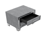 2-Drawer Nightstand with Metal Legs for Bedroom, Mid Century Nightstand Fully Assembled Except Legs N733P183659E