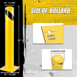 ZNTS Safety Bollard Post, 36 Inch Height Steel Bollards, 4.5 Inch Diameter Parking Bollard, Yellow Powder 42084121