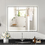 48x40" Black Eco-Friendly Silver MirrorDual LED Light StripsFront and Back Lighting T3177P320577