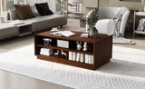 U-Can Modern Rectangle Coffee Table 4 Drawers and 2 Display Shelves, 47.2" Wood Coffee Table N724P286421D