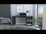 Computer Desk with 1-Drawer and 2-Open Storage Shelves, Smokey Oak B097133109