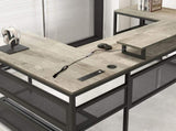 U-shaped Desk with Shelve and LED lights 09121568
