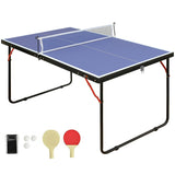 DOUBLE FISH Mid-Size Portable Ping Pong Table, 4ft Compact Foldable Table Tennis Table Set with Net, 84548710