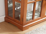 Curio Display Cabinet, Antique Display Cabinet with Glass Doors Adjustable Shelves for Collectibles W2275P292662