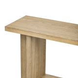 U_STYLE Vintage-Inspired and Ash Wood Veneer ConsoleTable with T-Leg Design,Suitable for N711P241289O