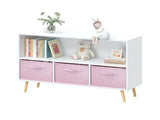 Kids bookcase with Collapsible Fabric Drawers, Children's Book Display, Toy Storage Cabinet 00040385