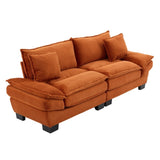 Corduroy Sofa Sleeper Couch Loveseat Sofa with Pillows Comfy Upholstered Deep Seat Sofa for W676P227342
