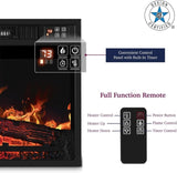 ZNTS 23" Electric Fireplace, 3DInfrared Black Fireplace Electric Insert Heater, with IR Remote Control, 92000032